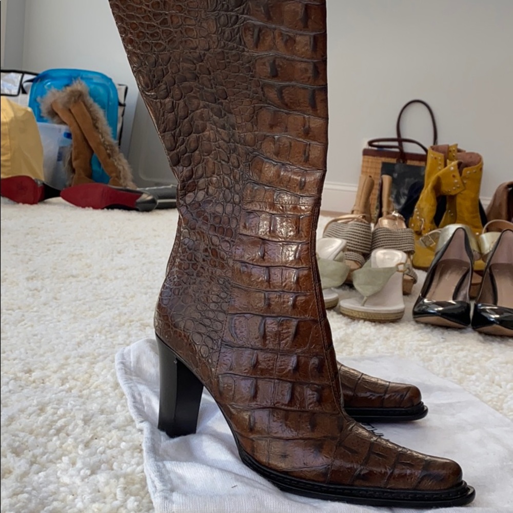 Donald J Pliner Crocodile Boots